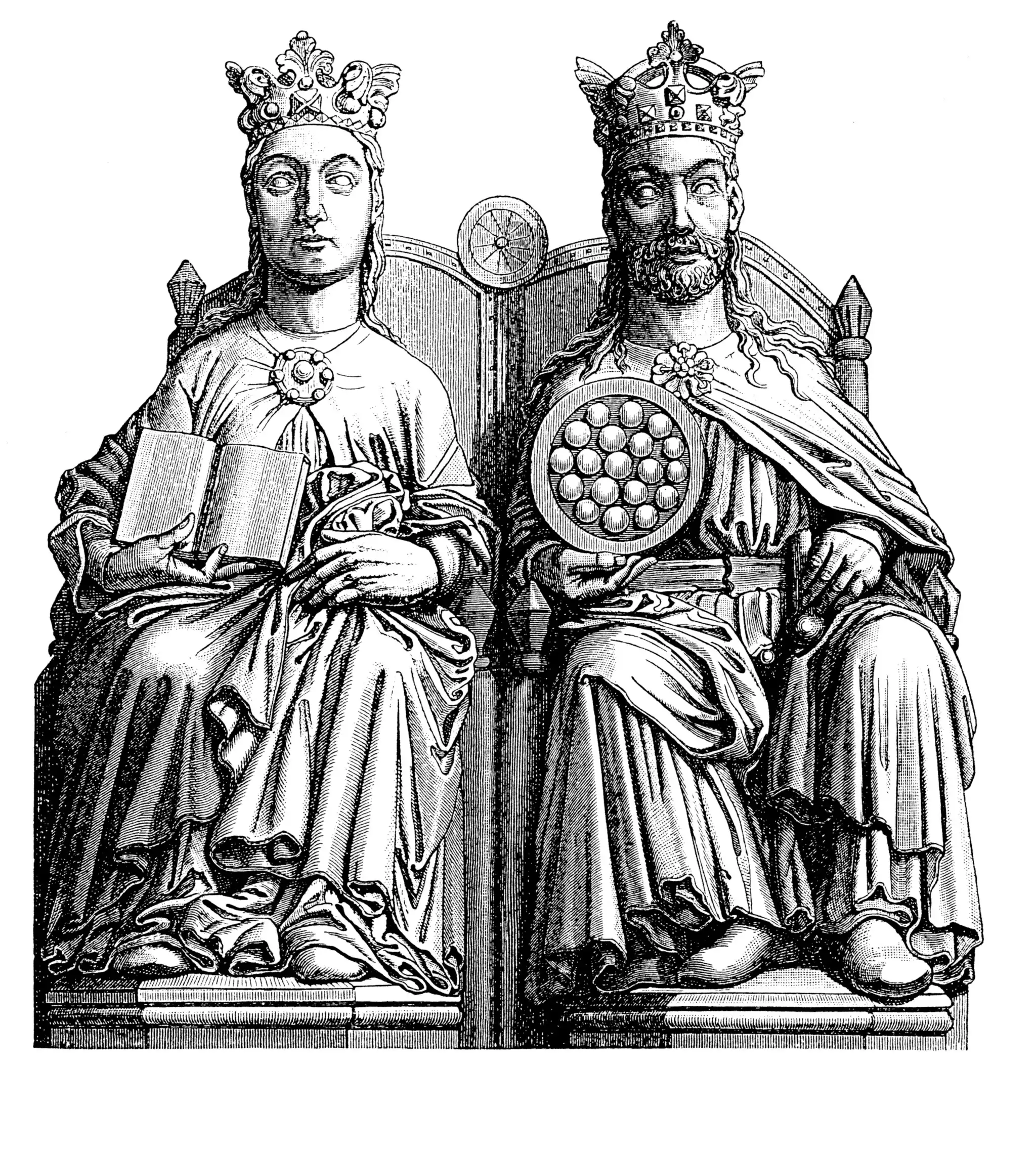 Kaiser Otto I. mit Gemahlin Editha, um 1250