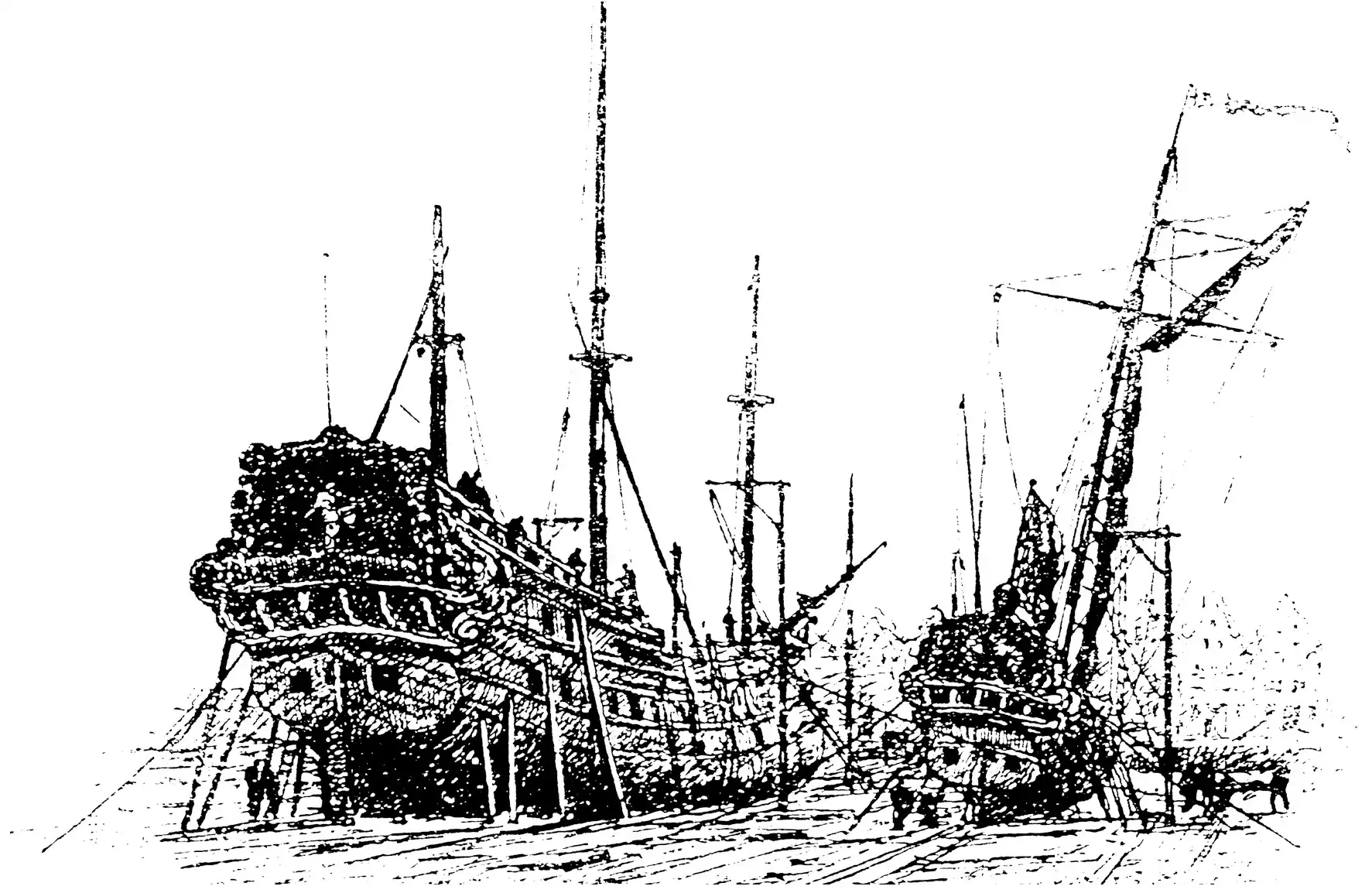 Kurfürstliche Werft in Havelbert um 1680, um 1940