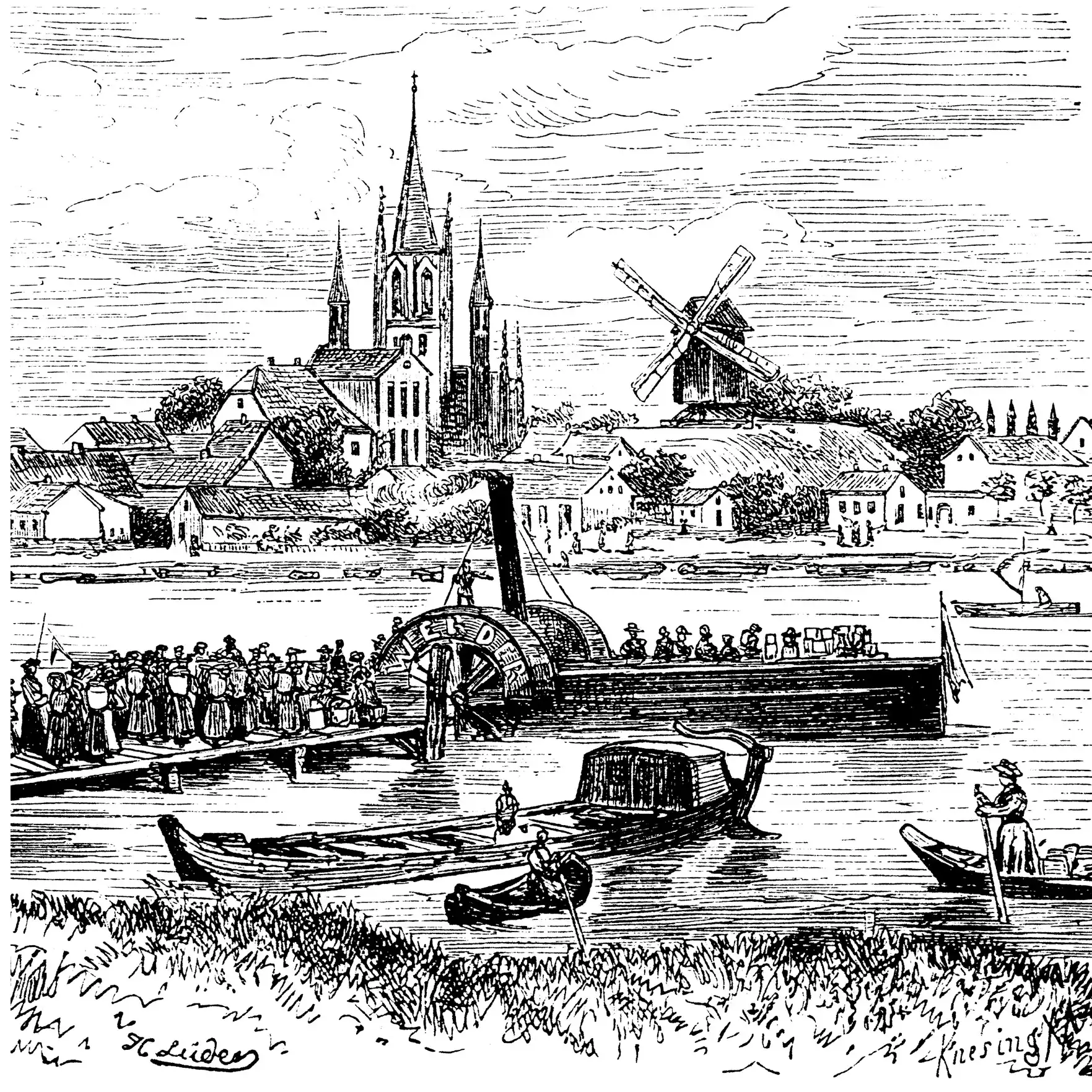 Obstdampfer in Werder auf dem Weg nach Berlin, 1882