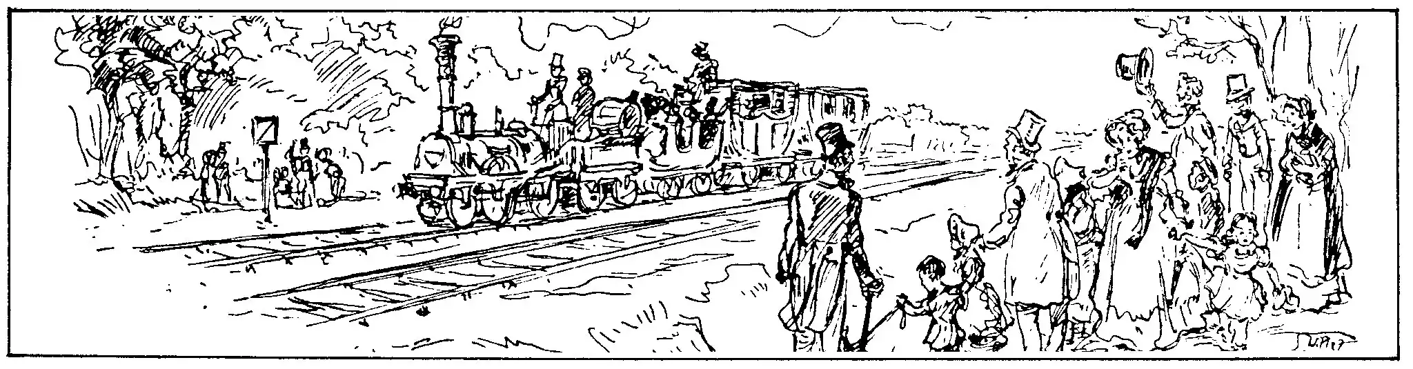 Begrüßung der ersten Eisenbahn 1838, 1937